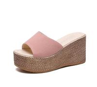 Zapatos de cuña con puntera para mujer, zapatillas informales, sandalias clásicas, zapatillas para mujer Eleven Zapatillas Mujer Pantuflas Toalla