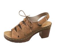 Zapatos de cuña Mujer Verano Sandalias Tacón Sandalia Un Alto Zapato Cuña Confort Verano Zapatillas Cómodas Ortopédicas Y Desnudo Pies Verano, café, 36 EU