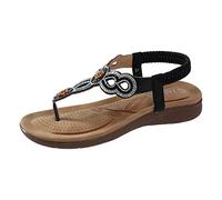 Zapatos de cuña Sandalias Mujer Verano Cómodos, Mulas De Cuero Vintage, Plataforma, Cuentos, Zapatillas Ortopédicas Prima, Zapatillas De Playa De Verano Talla Sandalia Cuero Mujer, Le Noir, 37 EU