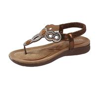 Zapatos de cuña Sandalias Mujer Verano Cómodos, Mulas De Cuero Vintage, Plataforma, Cuentos, Zapatillas Ortopédicas Prima, Zapatillas De Playa De Verano Talla Sandalia Cuero Mujer, marrón, 42 EU