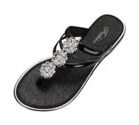 Zapatos de cuña Zapatillas de estar por casa para mujer con suela suave antideslizante resistentes al desgaste, chanclas de playa planas, sandalias para mujer Sandalia Deportiva, Negro , 40 EU