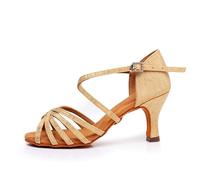 Zapatos de Danza Latina para Mujer Negro Profesional Zapatos de Baile de salón de Fiesta de Salsa de Baile práctica de Rendimiento Zapatos tamaño