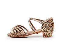 Zapatos de Danza Mujer Punta Abierta Zapato Danza Latina Mujer para Salsa Latina Tango Bachata Jazz Standard Rumba Cha Cha, leopardo, 41 EU