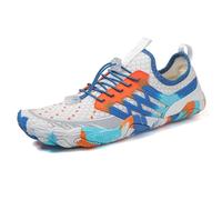 Zapatos de dedo para mujer, unisex, para el agua, gimnasio, playa, playa, descalzo, senderismo, correr, caminar descalzo, senderismo, senderismo, traillaufschuhe aqua, natación, surf, azul celeste, 37