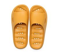Zapatos de ducha antideslizantes para mujer, con agujeros de drenaje, secado rápido, para baño, ducha, playa, piscina, pantuflas para casa, Amarillo, 38 EU
