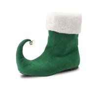 Zapatos de Elfo para Adultos con Cascabeles - Punta Curvada Clásica en Felpa Suave para Disfraz de Navidad, Fiestas y Obras de Teatro