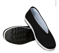 Zapatos de Estilo Chino Kung Fu Tai Chi Suela de Goma Zapatos de Artes Marciales Unisex Lona Antideslizante Moda Qigong Zapatillas(Black,43 EU)