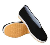 Zapatos de Estilo Chino Kung Fu Tai Chi Suela de Goma Zapatos de Artes Marciales Unisex Lona Antideslizante Moda Qigong Zapatillas(Yellow,42 EU)