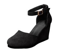 Zapatos De Fiesta Para Bodas Sandalias de cuña gamuza para mujer, estilo retro Mary Jane, con una sola pieza, cómodas y transpirables, ideales ocasiones informales. Sandalias Verano Mujer (36)