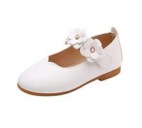 Zapatos de flores suaves sólidas para niñas estudiantes, zapatos de baile para bebés, zapatos deportivos al aire libre damas, Blanco, 22.5 EU