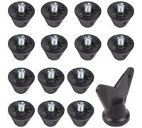 Zapatos de fútbol al aire libre, 15 unidades, picos antideslizantes, 13 mm con rosca M5 y llave, para fútbol, rugby, forlacrosse y tacos de golf