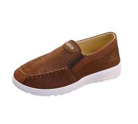 Zapatos de gamuza para hombre, informales, de caña baja, para caminar al aire libre, con cuña de cojín de aire, manos libres, ligeros, antideslizantes, para correr, estilo retro, minimalista, de