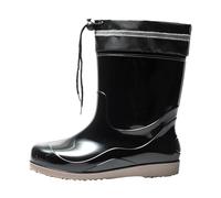 Zapatos de goma para hombre, botas de lluvia impermeables, zapatos de lluvia para hombre con cordón y elástico, zapatos de cocina de aceite, botas de lluvia, suela de tendón de vaca, zapatos de cocina
