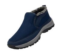 Zapatos de hombre 485 Invierno Hombre Middle and Elderly Father Padded Thickened Warm Non Elderly Old Man Grandfather Cotton Zapatos Hombre Zapatillas bajas, azul, 48 EU