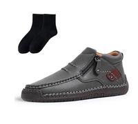 Zapatos de Hombre, Botas de conducción sin Cordones de Cuero, Hechas a Mano, Ideales for el Tiempo Libre, el Paseo y el Trabajo. Disponibles en Cuatro Colores. Regala un par de calceti