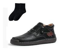 Zapatos de Hombre, Botas de conducción sin Cordones de Cuero, Hechas a Mano, Ideales for el Tiempo Libre, el Paseo y el Trabajo. Disponibles en Cuatro Colores. Regala un par de calceti