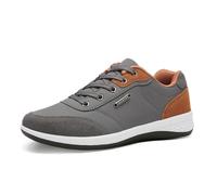 Zapatos de hombre modernos informales de piel para exteriores, transpirables, cómodos, resistentes, versátiles, duraderos, para ocio, viajes, vida cotidiana, gris, 46 EU