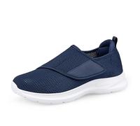 Zapatos de hombre para diabéticos, transpirables, ajustables, zapatos de caminata, zapatos de ocio, ajustables, cómodos, antideslizantes, zapatos de salud para personas mayores, zapatos de medio corte