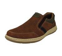 Zapatos De Hombre Rieker De Cuero Slip On De Ajuste Amplio 17371