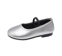 Zapatos de interior para niños, 26 bowknot First Shoes Buckle Strap Toddler Soft Bottom Breathable Princess Shoes Sneaker Niñas y Mujeres, plata, 30 EU