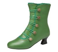 Zapatos de Invierno Anfibios Pantorrilla Otoño e Invierno Botas Bajas Largas, Verde, 40 EU