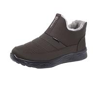 Zapatos de invierno para hombre con forro de piel cálida, impermeables, cómodos, ligeros, botas de nieve de invierno para exteriores, felpa gruesa, para ocio, senderismo, caminar, F Coffee, 41 1/3 EU