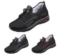 Zapatos de invierno para hombre, forrados cálidos, impermeables, color negro, transpirables, antideslizantes, botas de nieve, botas de senderismo, botas de invierno, zapatos planos, zapatos térmicos