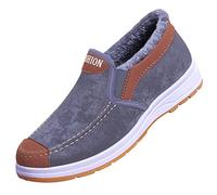 Zapatos de invierno para hombre sin cordones, botas de nieve forradas para hombre, zapatos de senderismo, antideslizantes, antideslizantes, zapatillas deportivas suaves, zapatos de trabajo, cómodos