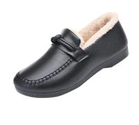 Zapatos de invierno para mujer, forrados, zapatos de piel, mocasines elegantes, zapatos planos, zapatos planos, zapatillas cálidas, botas de invierno, zapatos térmicos, para otoño e invierno