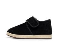 Zapatos de invierno tradicionales hechos a mano, forrados cálidos, zapatos casuales, suela antideslizante, duraderos, cómodos, ligeros, diseño clásico, mocasines cómodos para el uso diario, Negro