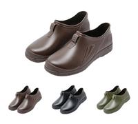 Zapatos de jardín de EVA ligeros, para hombre y mujer, zuecos impermeables, zapatillas de goma y zapatillas, zapatos de cocina para hombre, zapatos de seguridad resistentes al aceite, marrón, 39 EU