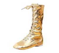 Zapatos de jazz para mujer, parte superior de piel y ante, suela dividida, jazz, ballet, yoga, monocolor, cómodos, básicos, modelo, dorado, 44