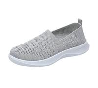 Zapatos de las mujeres de las señoras transpirable casual zapatos de las mujeres de un pie suave de boca plana redonda zapatos individuales abiertos zapatos altos de las mujeres de plata, gris, 41 EU