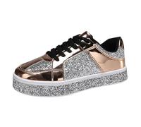 Zapatos de lentejuelas con purpurina, color rosa, zapatillas de mujer, zapatos de mujer, color blanco, rosa, plataforma, doradas, amarillas, rojas, cómodas, 45, rojo, amarillo, dorado, 50, hippie