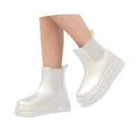 Zapatos de Lluvia Elegantes para Mujer para Uso Casual, Sandalias cómodas sin Cordones, Ideales para Todas Las Estaciones, diseño versátil para Jeans, Calzado de tacón Funda Chubasquero Barato Mujer