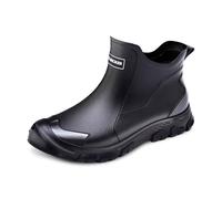 Zapatos de lluvia para hombre, calzado para exteriores para temporadas de lluvia, diseño cómodo y duradero, fáciles de usar con ropa de lluvia, perfectos para el uso diario. Funda Botas De (Black, 48)
