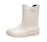 Zapatos de lluvia para hombre que usan zapatos de estilo europeo fuera del metro, zapatos de goma antideslizantes para cocina, zapatos de pesca al aire libre, Blanco, 40 EU