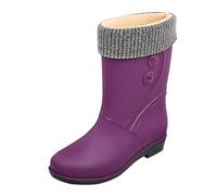 Zapatos de lluvia para mujer Botas de lluvia cómodas y ligeras al aire libre heladas para días húmedos con suela antideslizante material superior impermeable 2026, morado, 40 EU
