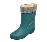 Zapatos de lluvia para mujer, botas de lluvia cómodas y ligeras, botas de lluvia para exteriores esmeriladas Zapatos Antideslizantes Mujer Botas Militares Mujer Negras (Green, 37)