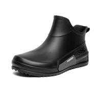 Zapatos de lluvia para mujer, calzado cómodo y sin cordones para todas las estaciones, perfectos para días lluviosos, diseño moderno, ideales para conjuntos informales e Botines Bajos (Black, 38)