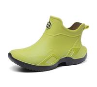 Zapatos de lluvia para mujer elegantes botas de goma cortas cómodas chanclas bajas versátiles para todas las estaciones, resistentes, impermeables, antideslizantes, extra estables, ideales para