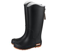Zapatos de lluvia para mujer, largos, para uso diario, días lluviosos, diseño festivo, tacón medio, para todo el año, pantalones casuales, colores lisos, 2026, Negro , 39 EU
