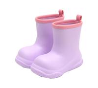 Zapatos de lluvia para niños pequeños y medianos, color sólido, suela no suave, media pantorrilla, talla 5, Purple, 30 EU
