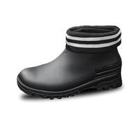 Zapatos de lluvia para parejas, para uso en exteriores, modelos Hundred Plus Cott, zapatos para el agua, suela gruesa, cómodos, antideslizantes, zapatos de cocina de goma para Botas (Black, 42)
