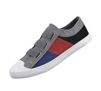 Zapatos de lona casuales para hombre, zapatos de moda con bloques de color, parte inferior plana, zapatos casuales de retazos de lona de color, antideslizantes, tenis de ocio, zapatos ligeros hechos a