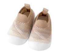 Zapatos de lona para bebé, zapatillas de deporte de malla, antideslizantes, suela suave, sandalias cerradas para niños y niñas, sandalias descalzas para niños pequeños, café, 17 EU