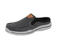 Zapatos de lona para hombre, zapatos de tela vieja sin cordones, con estribo de un pie, parte inferior gruesa, media arrastre, zapatos casuales, talla grande, transpirables, zapatos para exteriores