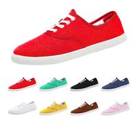 Zapatos de lona para mujer, planos, ligeros, para correr, pista y campo, lona suave, color sólido, zapatos deportivos para el regreso a la escuela, al aire libre, correr, caminar, ir al gimnasio