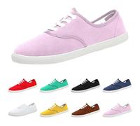 Zapatos de lona para mujer, planos, ligeros, para correr, pista y campo, lona suave, color sólido, zapatos deportivos para el regreso a la escuela, al aire libre, correr, caminar, ir al gimnasio
