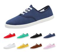 Zapatos de lona para mujer, planos, ligeros, para correr, pista y campo, lona suave, color sólido, zapatos deportivos para el regreso a la escuela, al aire libre, correr, caminar, ir al gimnasio
